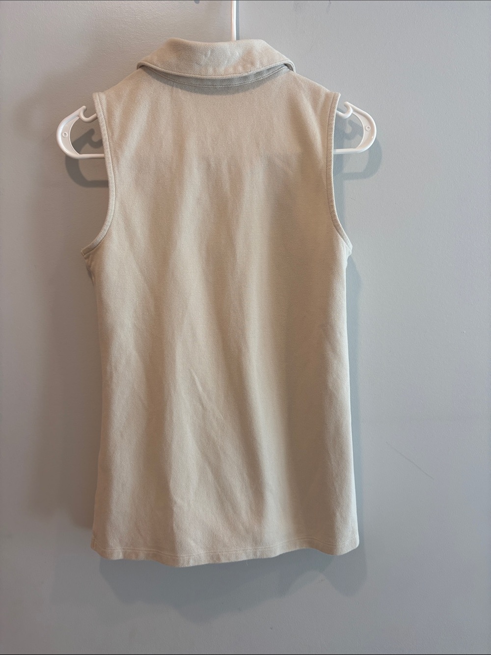 Belle by Kim Gravel Sleeveless Zip Polo Tank in Cream ptp 17-18 length 25 - Picture 5 of 5